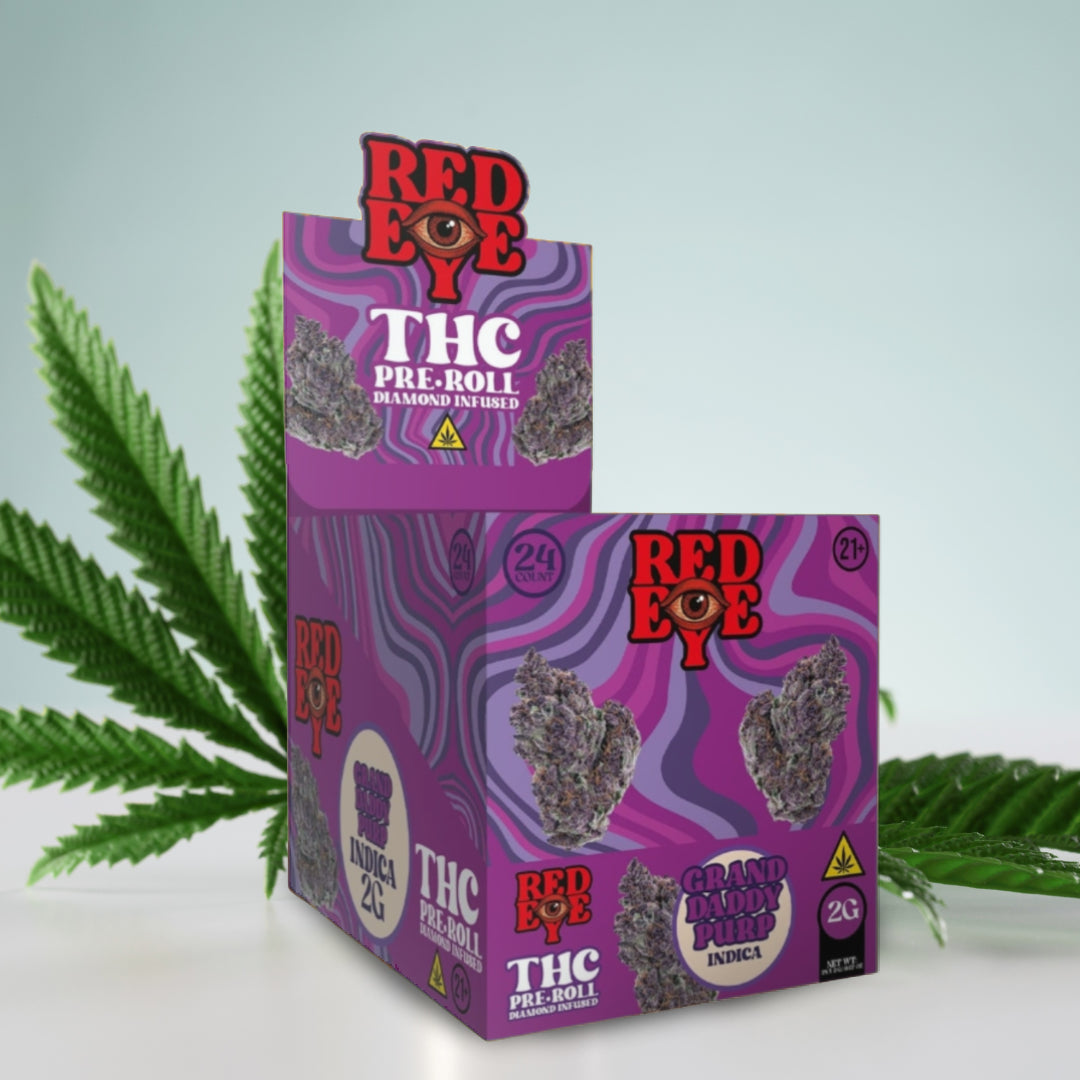 THC PRE-ROLL DIAMOND INFUSED 2GRM GRANDDADDY PURP 24 COUNT BOX