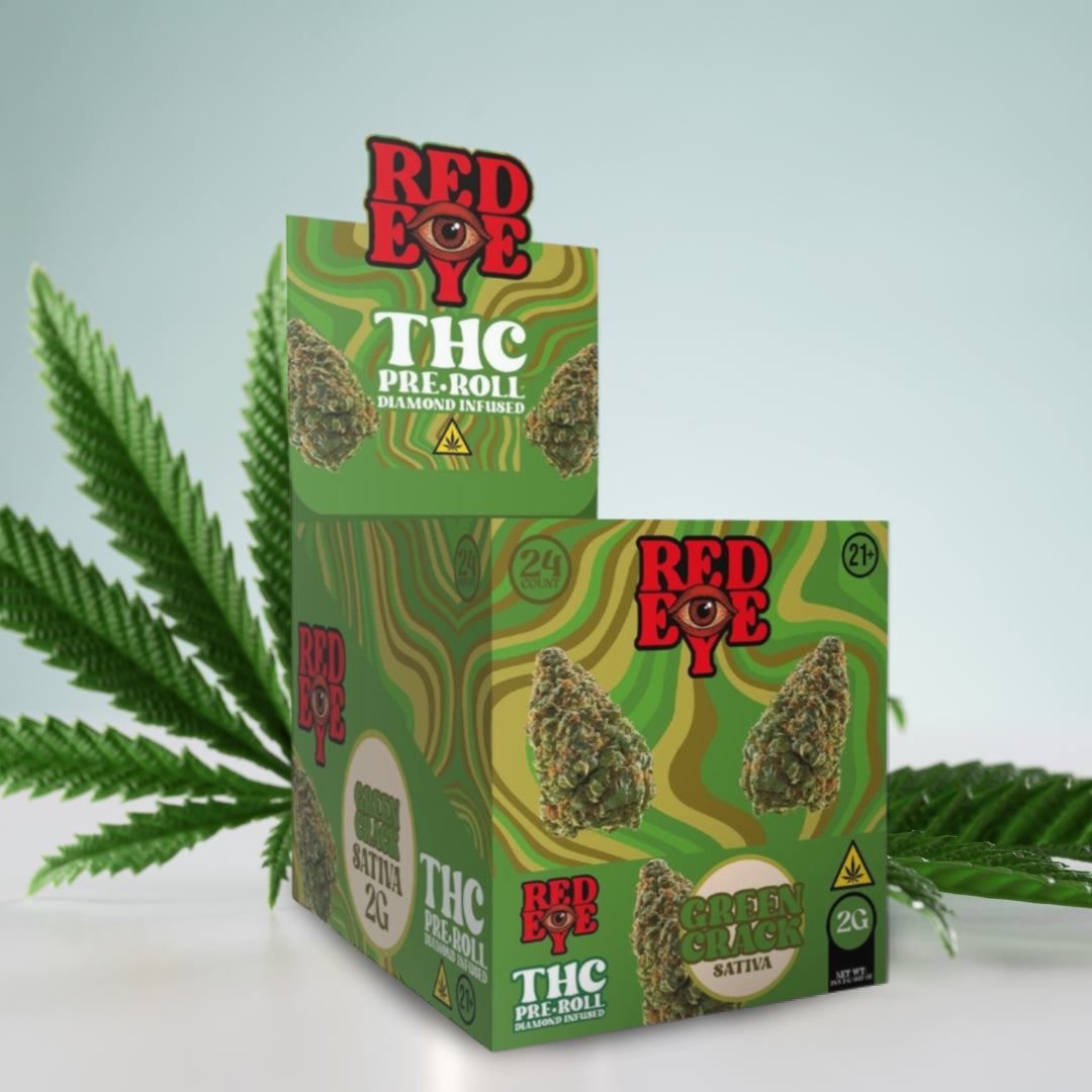 THC PRE-ROLL DIAMOND INFUSED 2GRM GREENCRACK 24 COUNT BOX