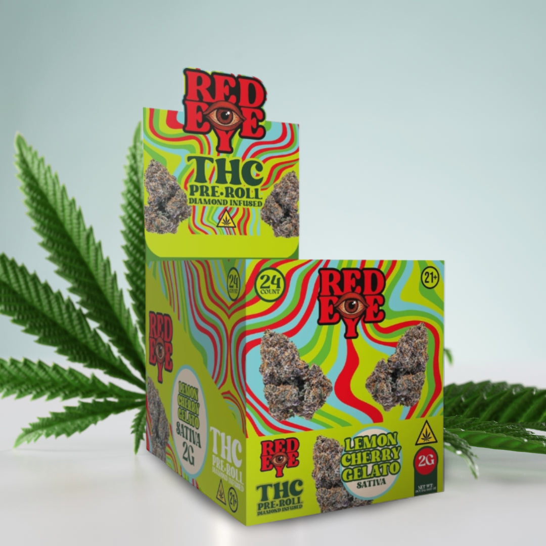 THC PRE-ROLL DIAMOND INFUSED 2GR LEMON CHERRY GELATO 24 COUNT BOX