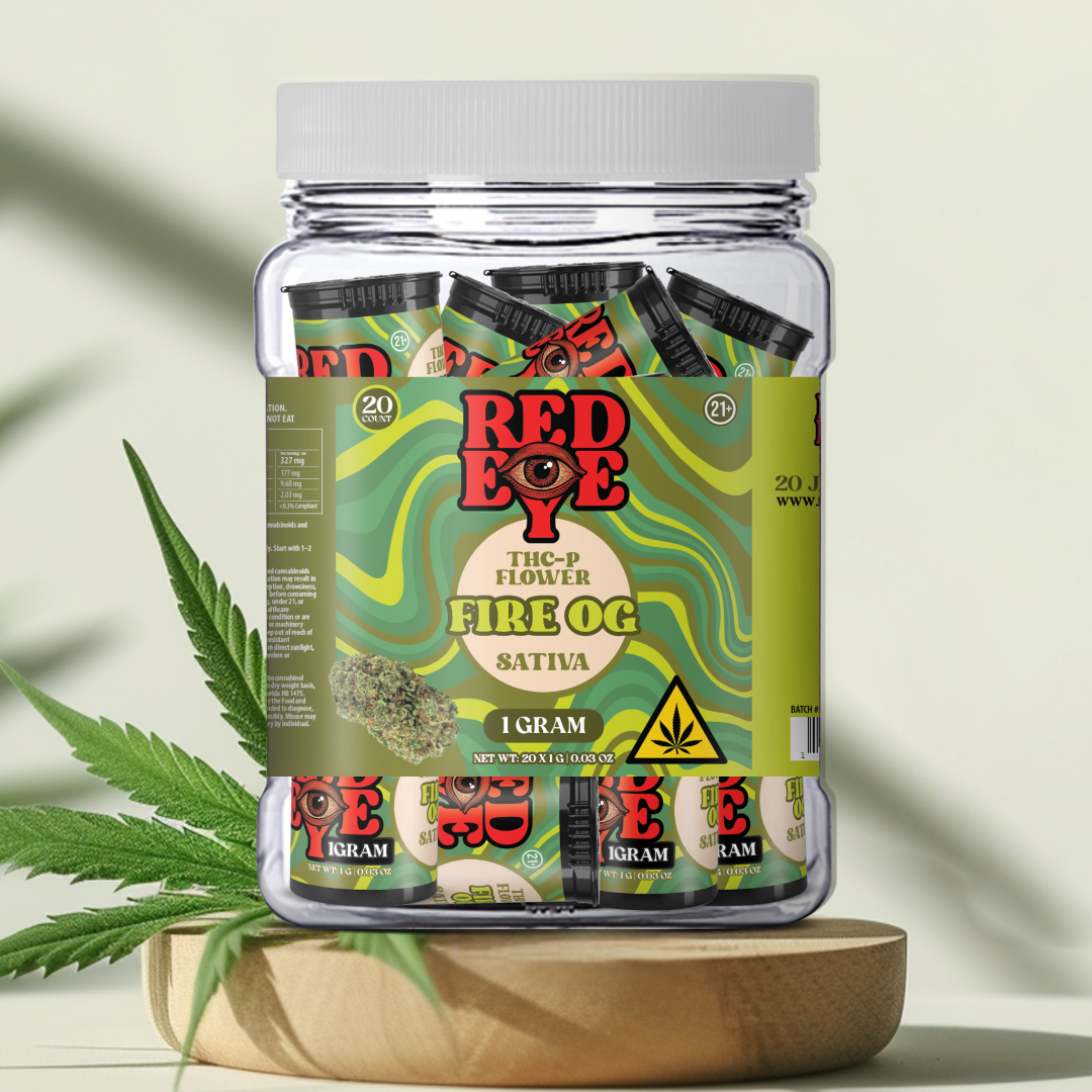 THC FLOWER 1GRAM FIRE OG (SATIVA) 20CT JAR