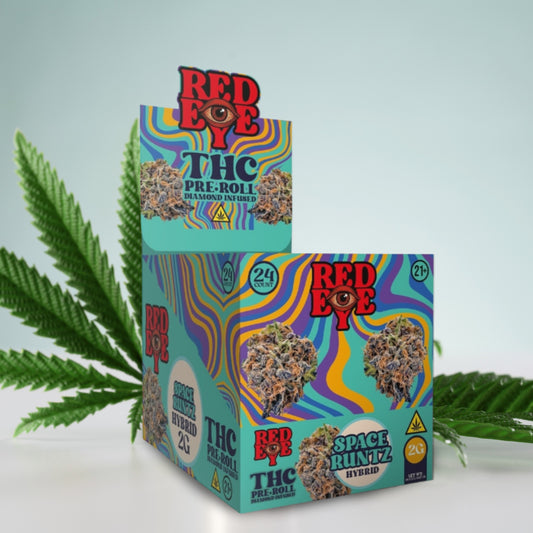 THC PRE-ROLL DIAMOND INFUSED 2GRM SPACE RUNTZ 24 COUNT BOX